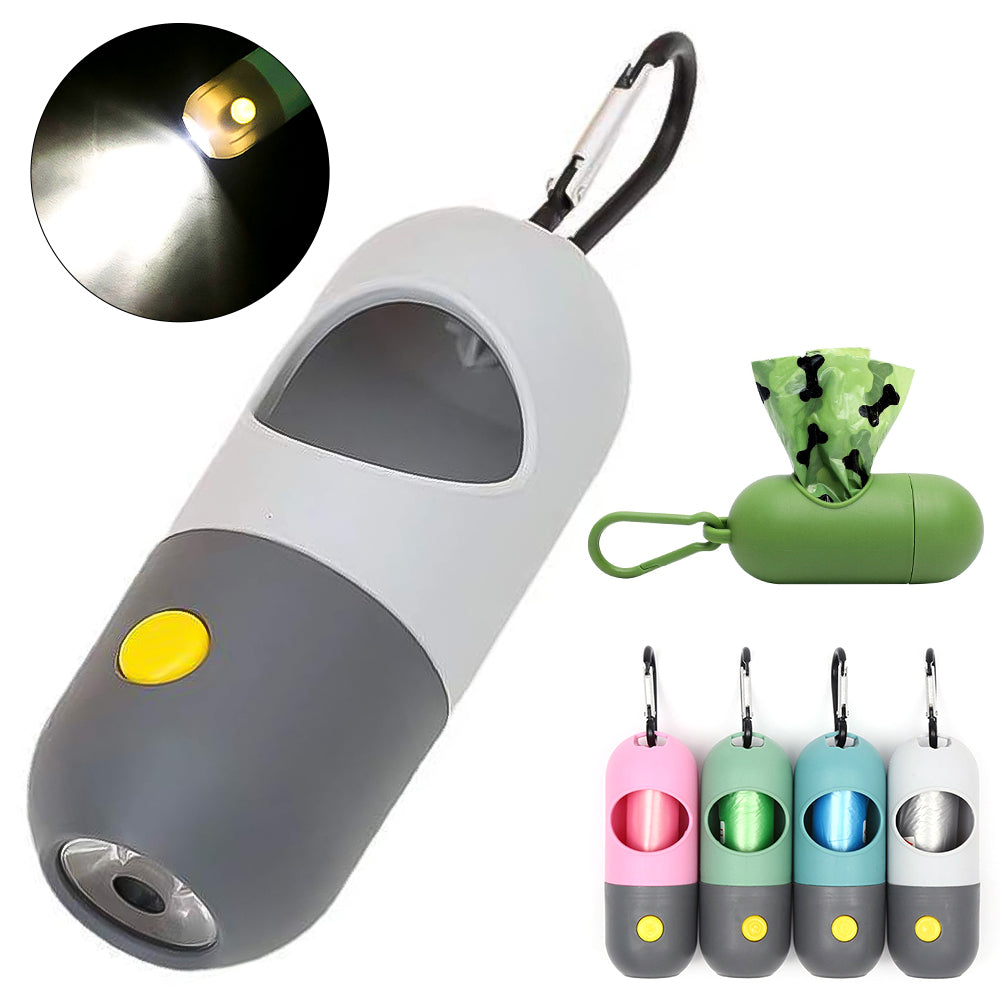 LED poop bag dispenser included in the Complete Walk Kit